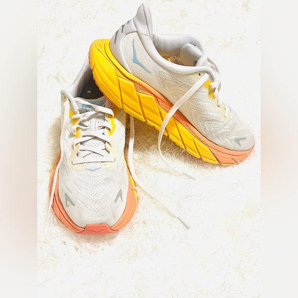 Hoka White and Yellow Athletic Shoes - Picture 14 of 17